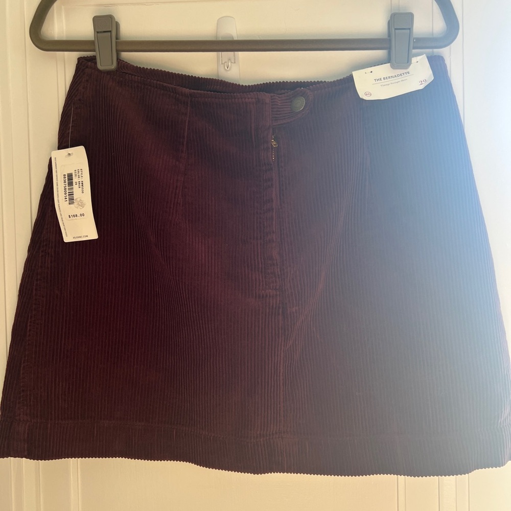 New with tags. AG corduroy mini skirt. Gorgeous wine color.